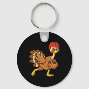 Thanksgiving Turkey Football Player Trophy Award P Key Ring