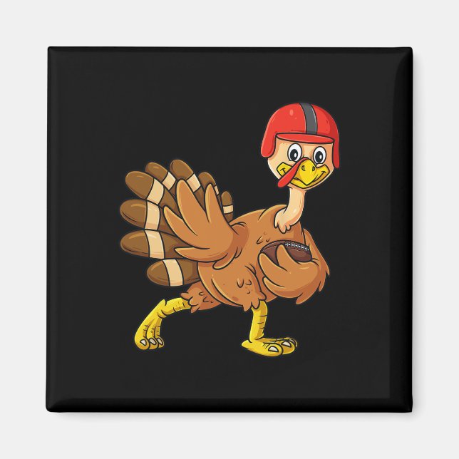 Thanksgiving Turkey Football Player Trophy Award P Magnet (Front)