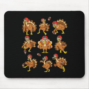 Thanksgiving Turkey Football Players Quarterback R Mouse Pad