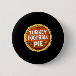 Thanksgiving Turkey Football Pumpkin Pie Food Spor 6 Cm Round Badge