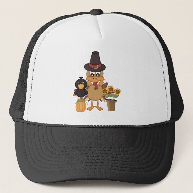 Thanksgiving Turkey Friends Trucker Hat (Front)