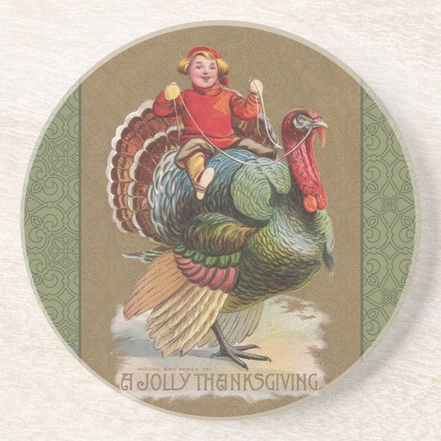 Thanksgiving Turkey Funny Children Coaster (Front)