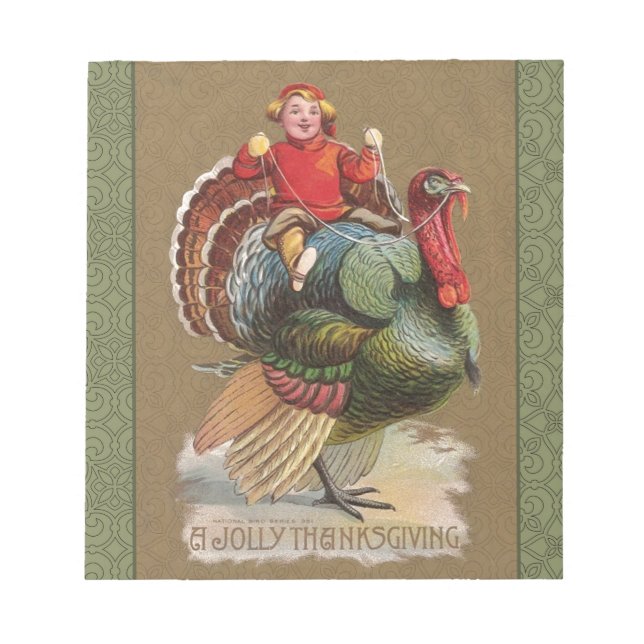 Thanksgiving Turkey Funny Children Notepad (Front)