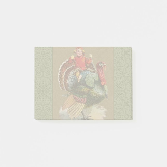 Thanksgiving Turkey Funny Children Post-it Notes (Front)