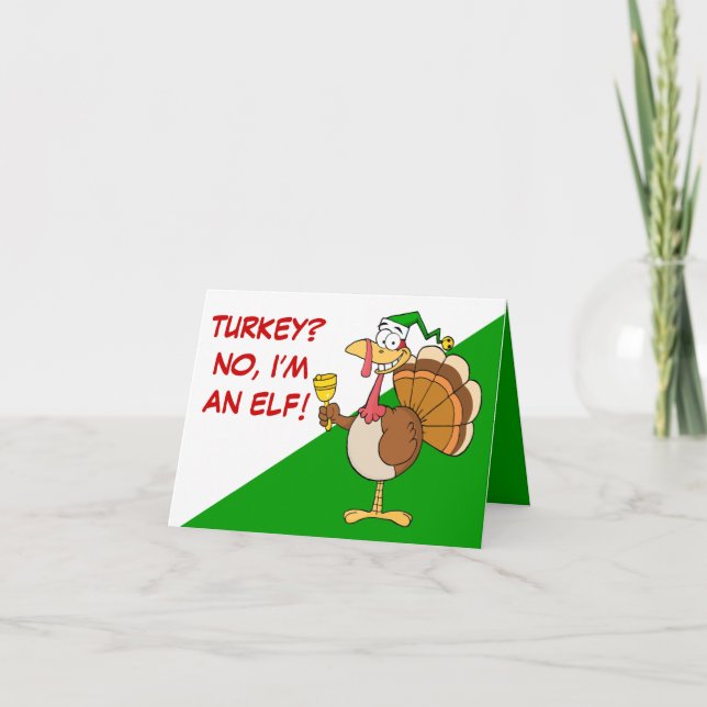 Thanksgiving Turkey Funny Disguise for Christmas Holiday Card (Front)