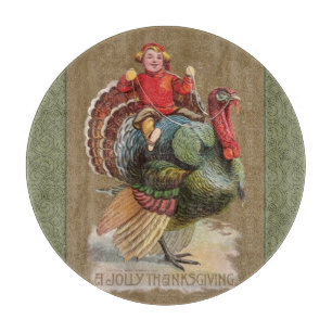 Thanksgiving Turkey Funny Vintage Greetings Cutting Board