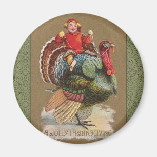 Thanksgiving Turkey Funny Vintage Greetings Magnet