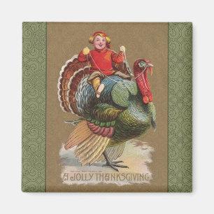 Thanksgiving Turkey Funny Vintage Greetings Magnet