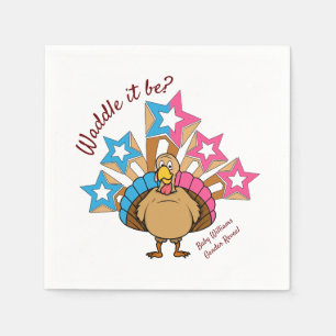 Thanksgiving Turkey Gender Reveal Napkin