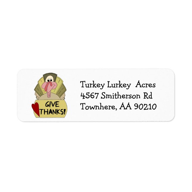 Thanksgiving Turkey Give Thanks Cartoon (Front)