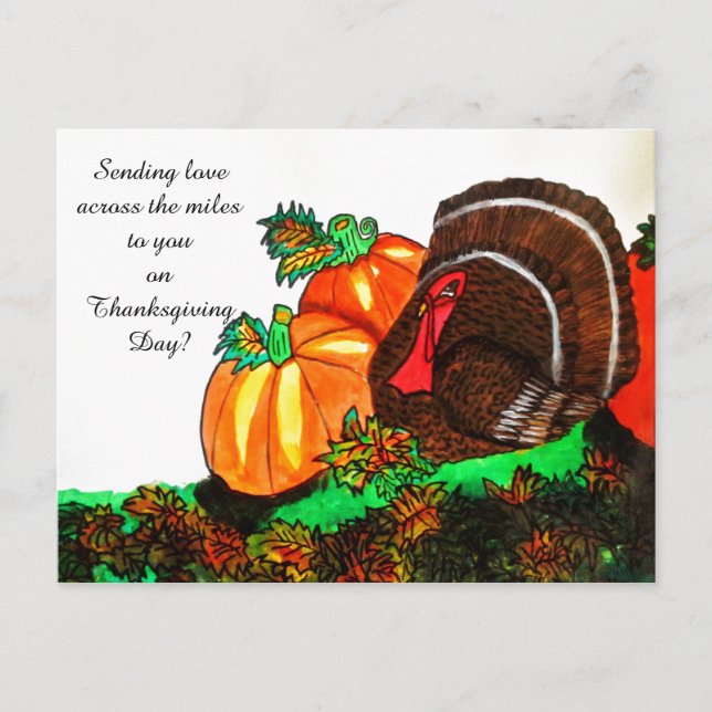 THANKSGIVING TURKEY GOBBLER postcard (Front)