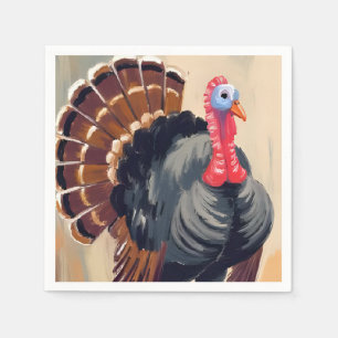 Thanksgiving Turkey Happy Thanksgiving Party Napkin