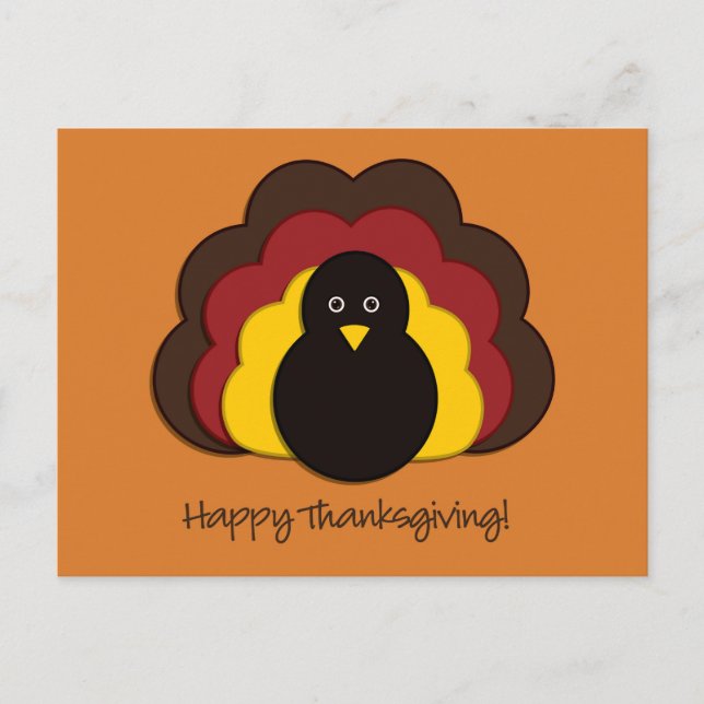 Thanksgiving turkey holiday postcard (Front)