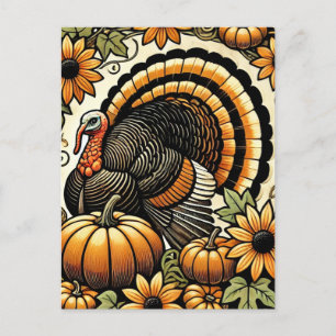 Thanksgiving Turkey Holiday Postcard