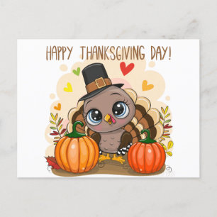 Thanksgiving turkey holiday postcard