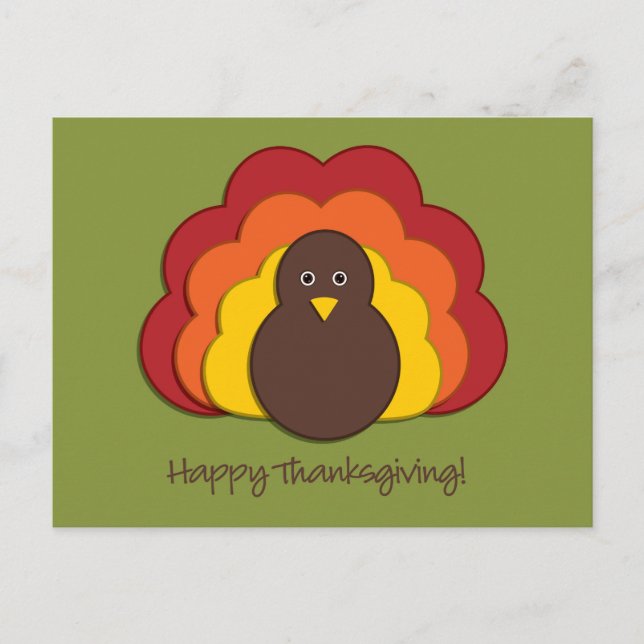 Thanksgiving turkey holiday postcard (Front)