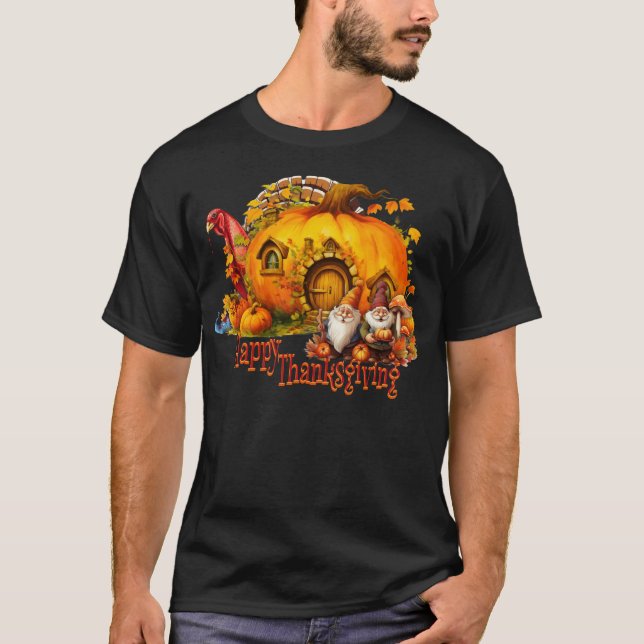 Thanksgiving Turkey Horror Gnomes T-Shirt (Front)