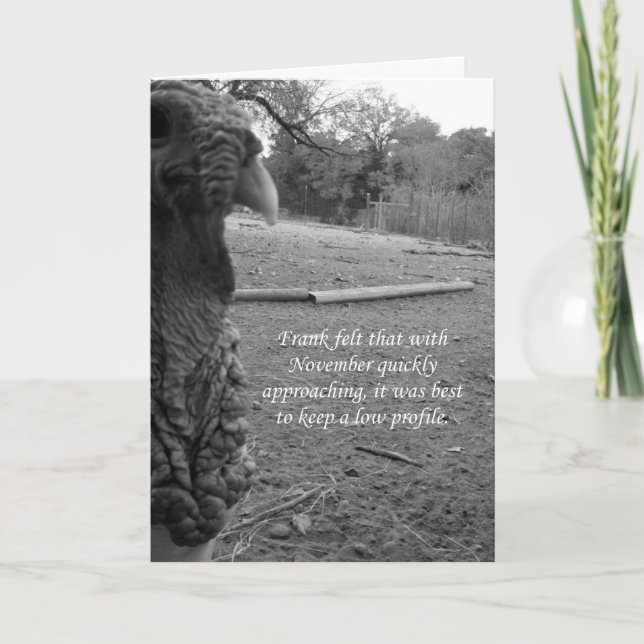 Thanksgiving Turkey Humour Holiday Card (Front)