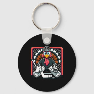 Thanksgiving Turkey Ice Hockey Goalie Youth Boys T Key Ring