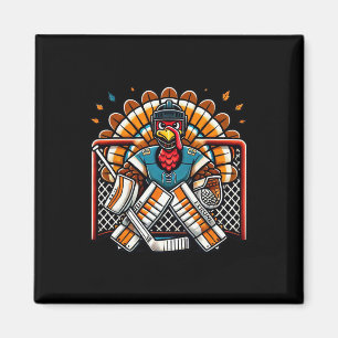 Thanksgiving Turkey Ice Hockey Goalie Youth Boys T Magnet