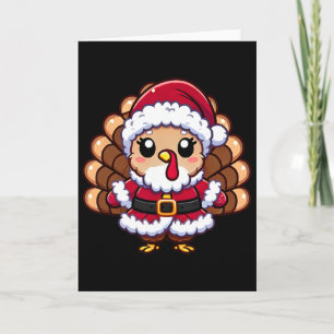 Thanksgiving Turkey In Santa Disguise Funny Humor Card