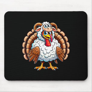 Thanksgiving Turkey In Sheep Disguise Funny Holida Mouse Pad