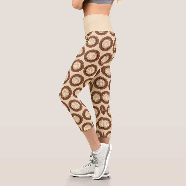 Thanksgiving Turkey Latte Capri Leggings (Left)
