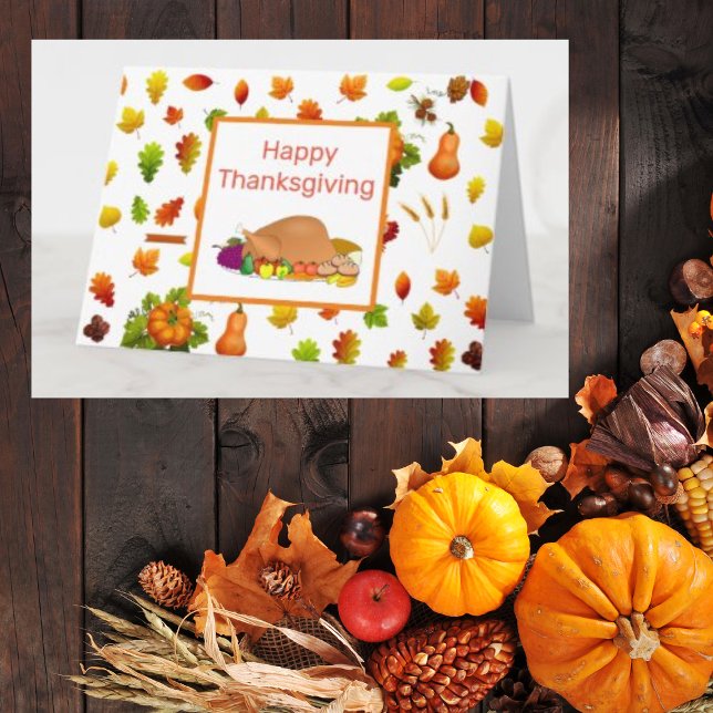 Thanksgiving Turkey Leaf Greeting Card (Creator Uploaded)