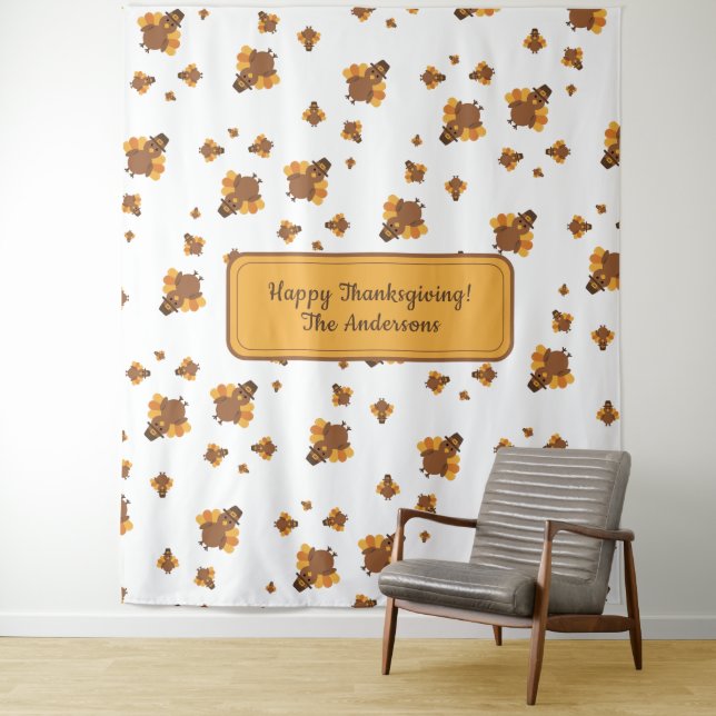 Thanksgiving Turkey Leftovers Photo Backdrop Tapestry (In Situ)