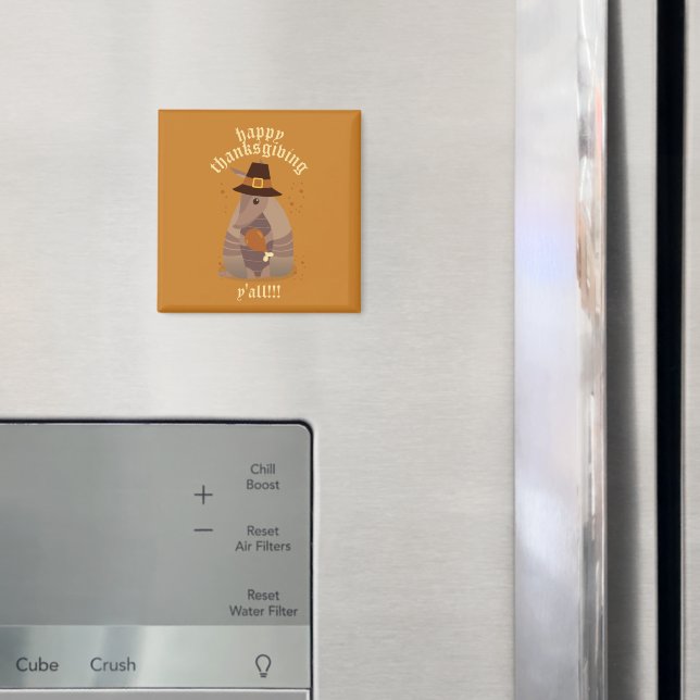 Thanksgiving Turkey Leg Armadillo Texas Magnet (In Situ (Fridge))