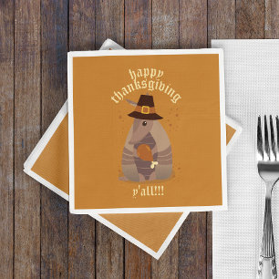 Thanksgiving Turkey Leg Armadillo Texas Napkin