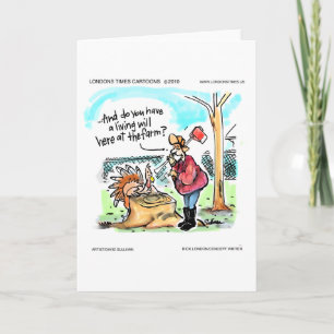 Thanksgiving Turkey Living Will Funny Gifts & Card