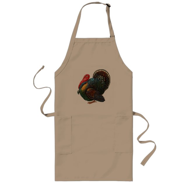 Thanksgiving Turkey -   long tan apron (Front)