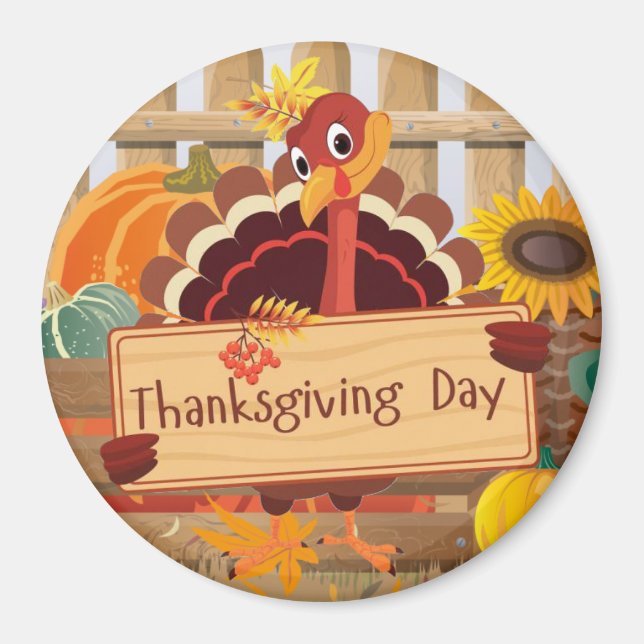 Thanksgiving Turkey Magnet (Front)