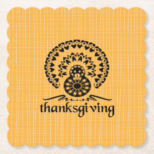 Thanksgiving- Turkey Mandala Paper Coaster