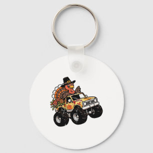 Thanksgiving Turkey Monster Truck Fall Toddler Boy Key Ring
