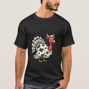Thanksgiving Turkey Moo Cow Head Funny Fall Family T-Shirt