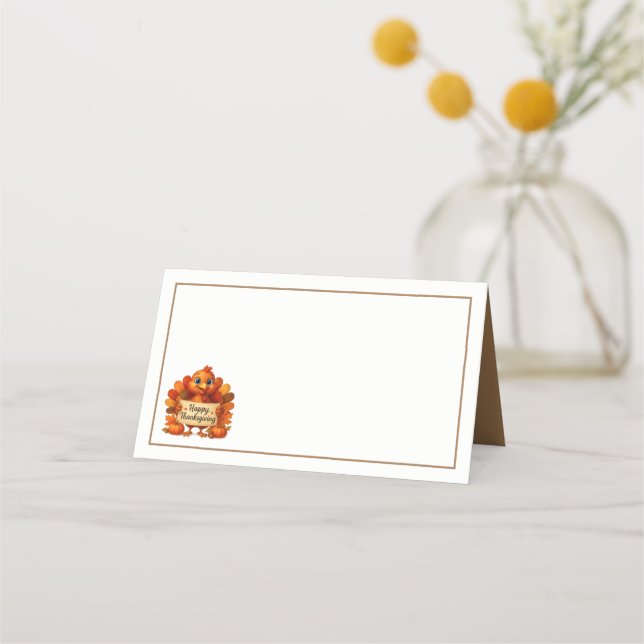 Thanksgiving Turkey Name Place Cards (Front)