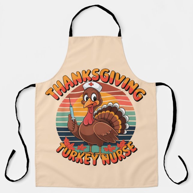Thanksgiving Turkey Nurse  Apron (Front)