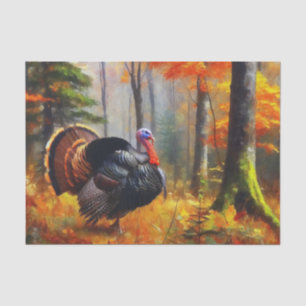 Thanksgiving Turkey Oil Painting Decoupage Tissue Paper