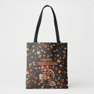 Thanksgiving Turkey Orange Bow Sunglasses Confetti Tote Bag