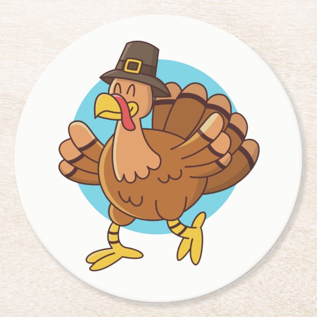 Thanksgiving Turkey paper coasters (Front)