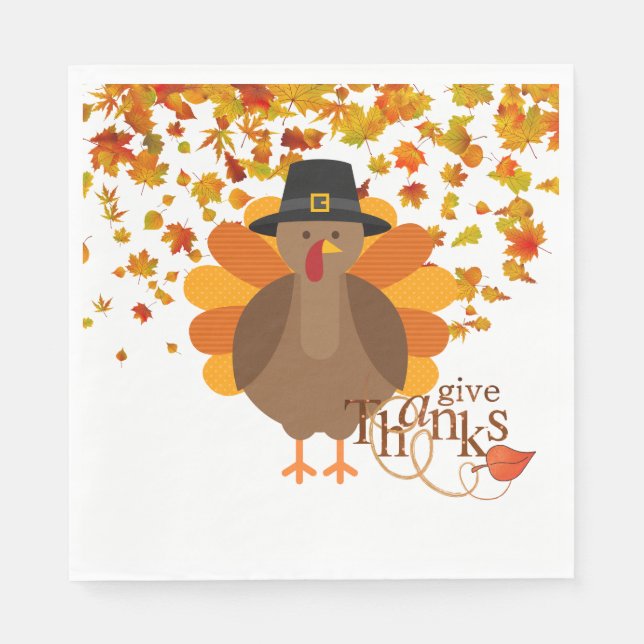 Thanksgiving Turkey Paper Napkins/Luncheon Napkin (Front)