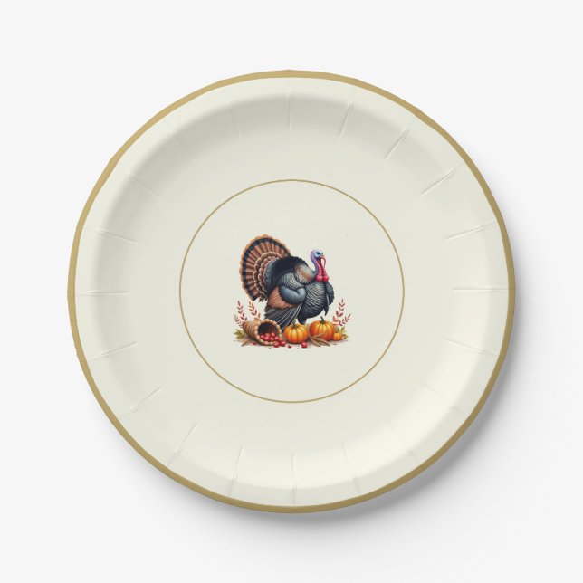 Thanksgiving Turkey  Paper Plate (Front)