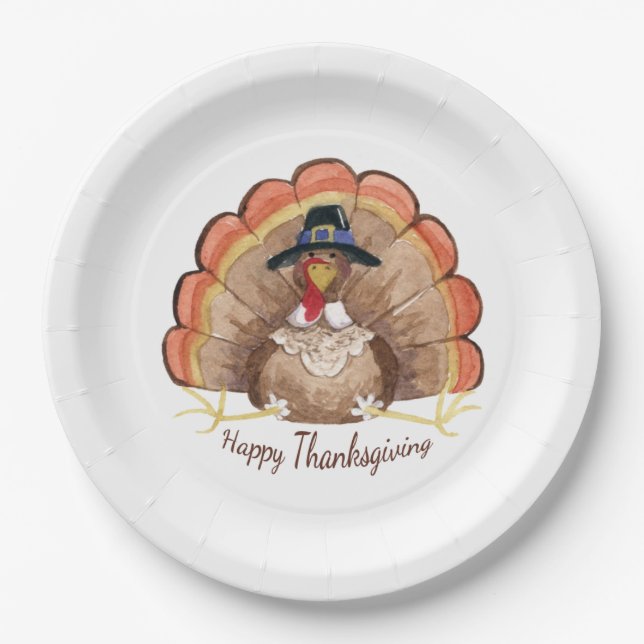 Thanksgiving Turkey Paper Plate (Front)