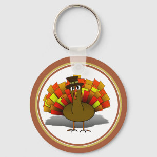 Thanksgiving Turkey Pilgrim Key Ring