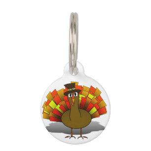 Thanksgiving Turkey Pilgrim Pet Tag