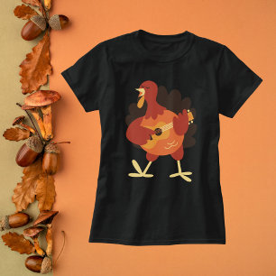 Thanksgiving Turkey Playing Guitar T-Shirt