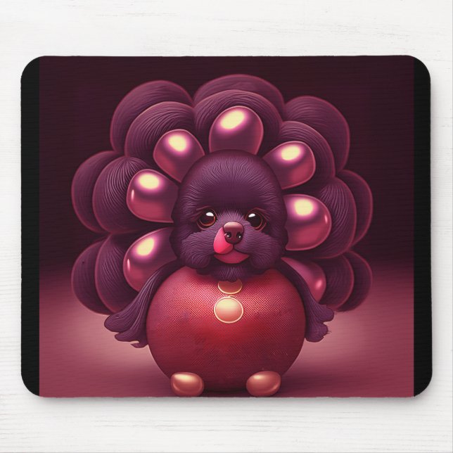 Thanksgiving Turkey-Poodle Hybrid Creature Mouse Pad (Front)