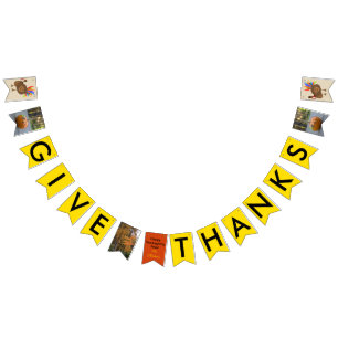 Thanksgiving Turkey Pumpkin Bunting Banner